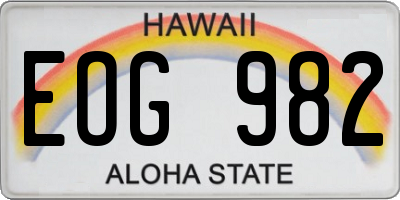 HI license plate EOG982