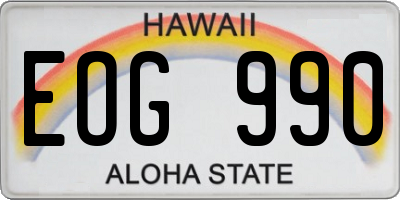 HI license plate EOG990