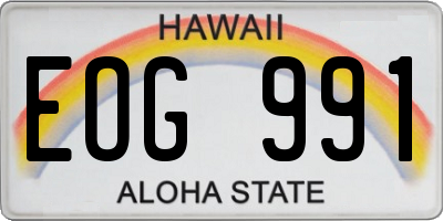 HI license plate EOG991