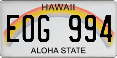 HI license plate EOG994