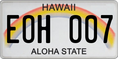 HI license plate EOH007