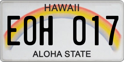 HI license plate EOH017