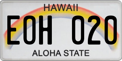 HI license plate EOH020