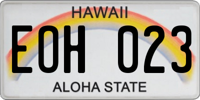 HI license plate EOH023