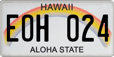 HI license plate EOH024
