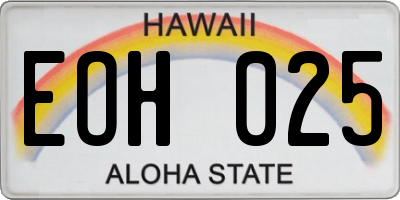 HI license plate EOH025