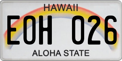 HI license plate EOH026