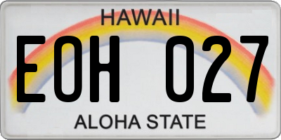 HI license plate EOH027
