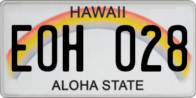 HI license plate EOH028