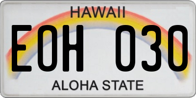 HI license plate EOH030