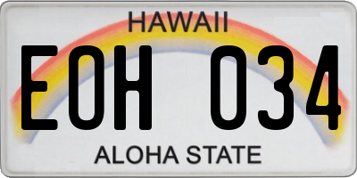 HI license plate EOH034