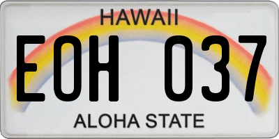HI license plate EOH037