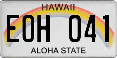 HI license plate EOH041