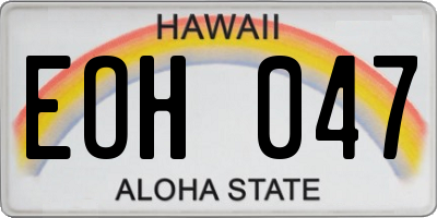 HI license plate EOH047