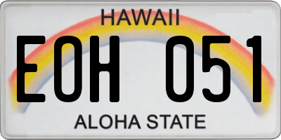 HI license plate EOH051