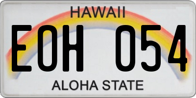 HI license plate EOH054