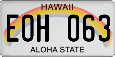 HI license plate EOH063