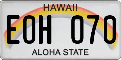 HI license plate EOH070