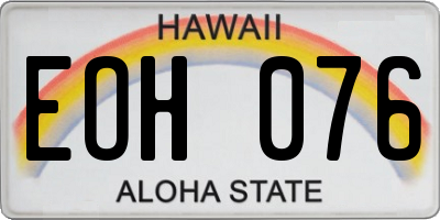 HI license plate EOH076