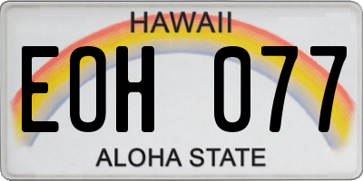 HI license plate EOH077