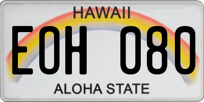 HI license plate EOH080