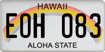 HI license plate EOH083