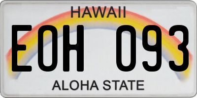 HI license plate EOH093