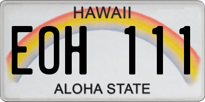 HI license plate EOH111