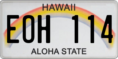 HI license plate EOH114
