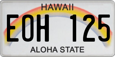 HI license plate EOH125