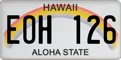 HI license plate EOH126