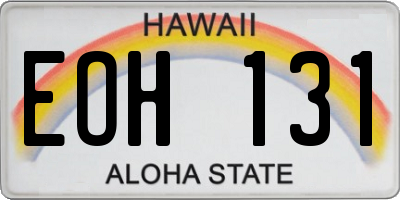 HI license plate EOH131
