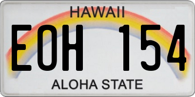 HI license plate EOH154