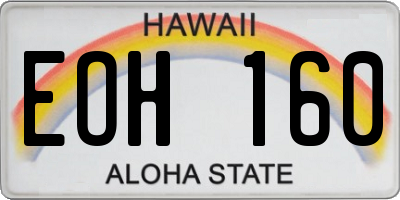 HI license plate EOH160