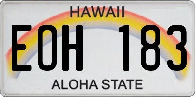 HI license plate EOH183