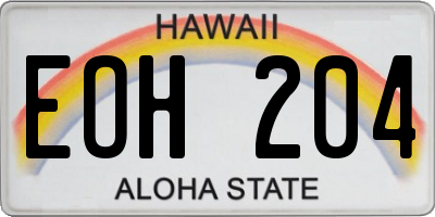 HI license plate EOH204