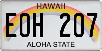 HI license plate EOH207