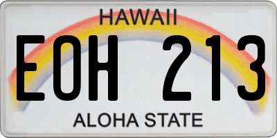 HI license plate EOH213