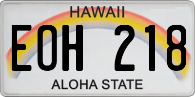 HI license plate EOH218
