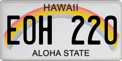 HI license plate EOH220