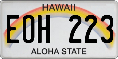 HI license plate EOH223