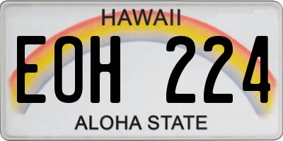 HI license plate EOH224