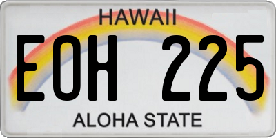 HI license plate EOH225