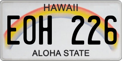 HI license plate EOH226