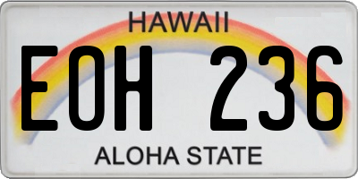 HI license plate EOH236