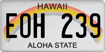 HI license plate EOH239