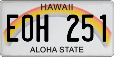 HI license plate EOH251