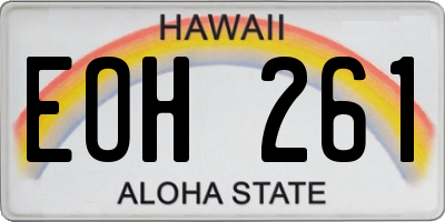 HI license plate EOH261