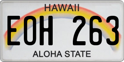 HI license plate EOH263