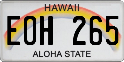 HI license plate EOH265